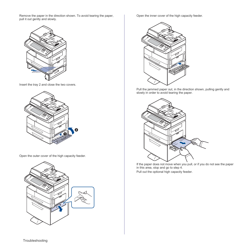 In the optional high capacity feeder, See "in the optional, High capacity | Samsung SCX-6555N Series User Manual | Page 102 / 186