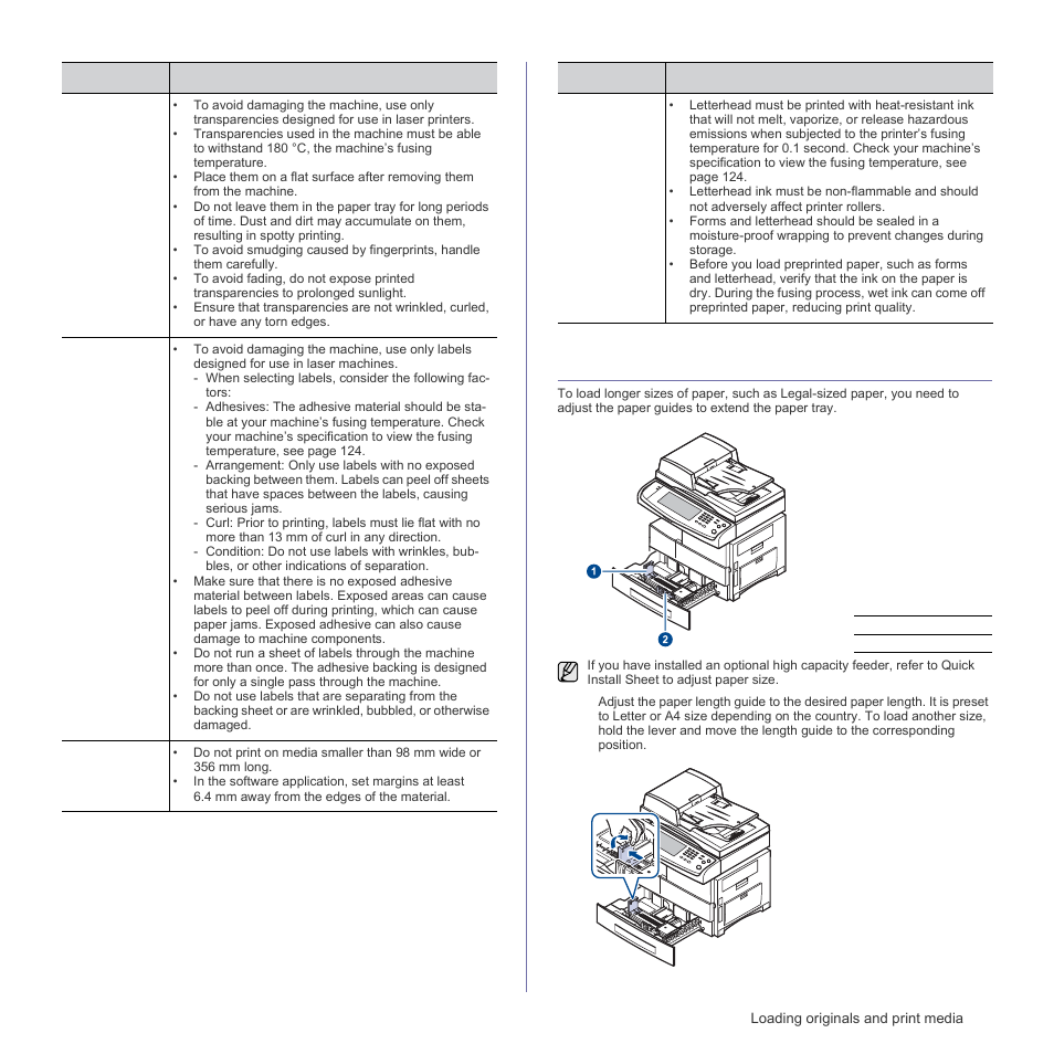 Changing the size of the paper in the paper tray | Samsung SCX-6555N Series User Manual | Page 35 / 186