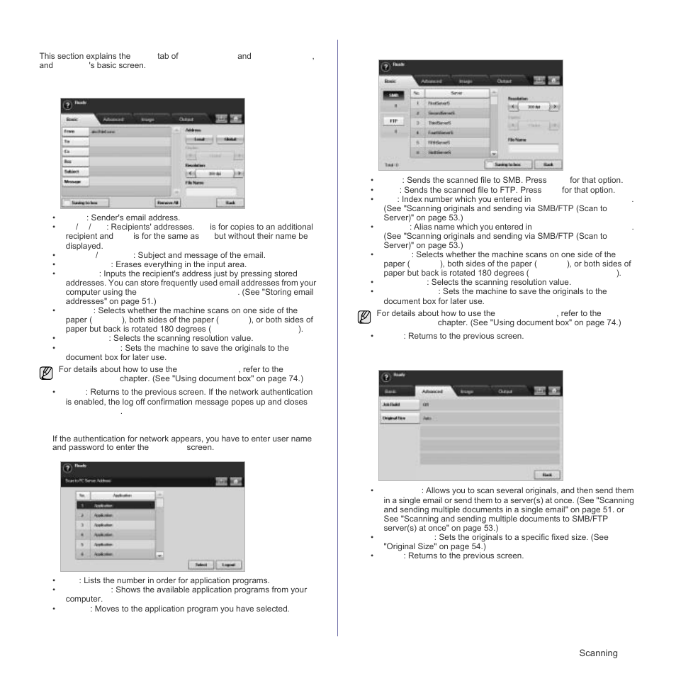 Basic tab, Advanced tab | Samsung SCX-6555N Series User Manual | Page 49 / 186