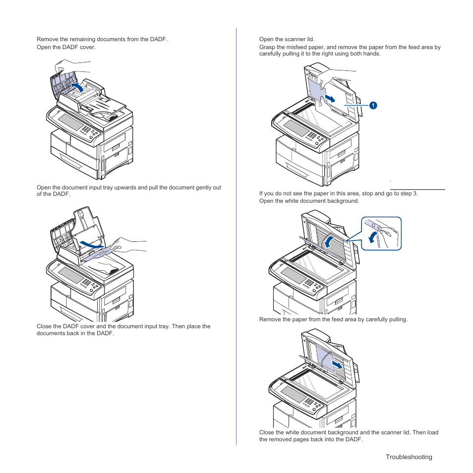 Misfeed of exiting paper, Roller misfeed, Roller misfeed. (see | Samsung SCX-6555N Series User Manual | Page 99 / 186