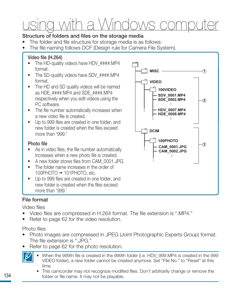 Using with a windows computer | Samsung HMX-R10SN User Manual | Page 138 / 157