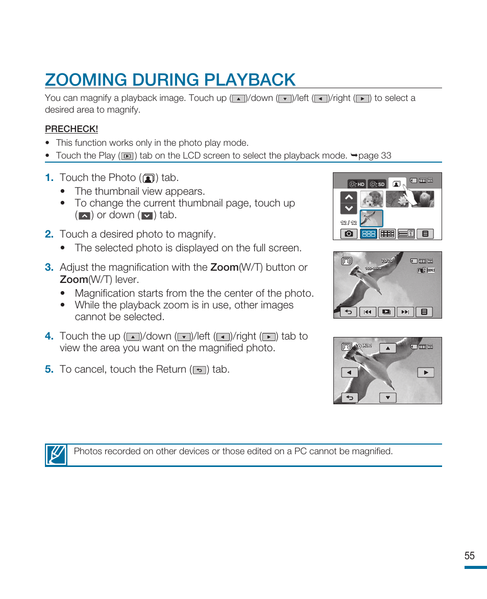 Zooming during playback | Samsung HMX-R10SN User Manual | Page 59 / 157