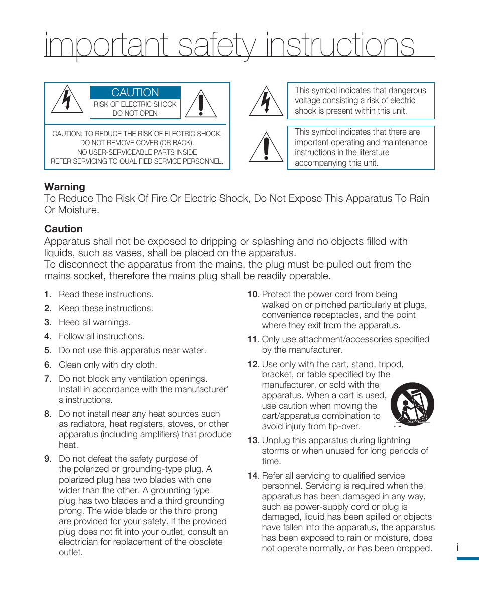 Important safety instructions | Samsung HMX-R10SN User Manual | Page 7 / 157