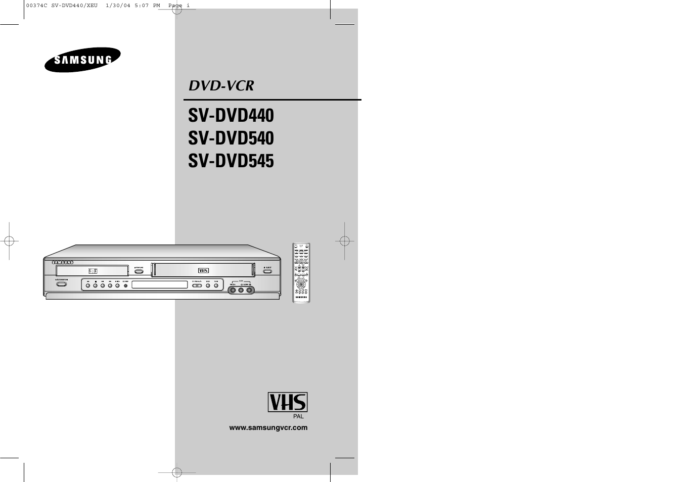 Samsung SV-DVD545 User Manual | 25 pages