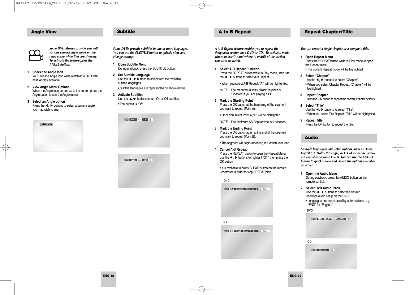 Samsung SV-DVD545 User Manual | Page 20 / 25