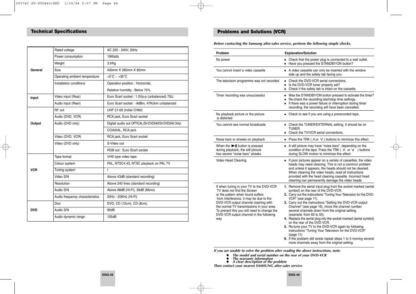 Samsung SV-DVD545 User Manual | Page 23 / 25