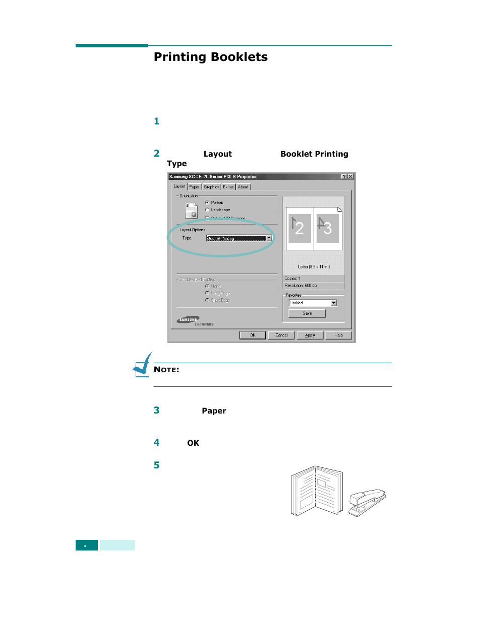 Printing booklets | Samsung SCX-6320F User Manual | Page 103 / 330