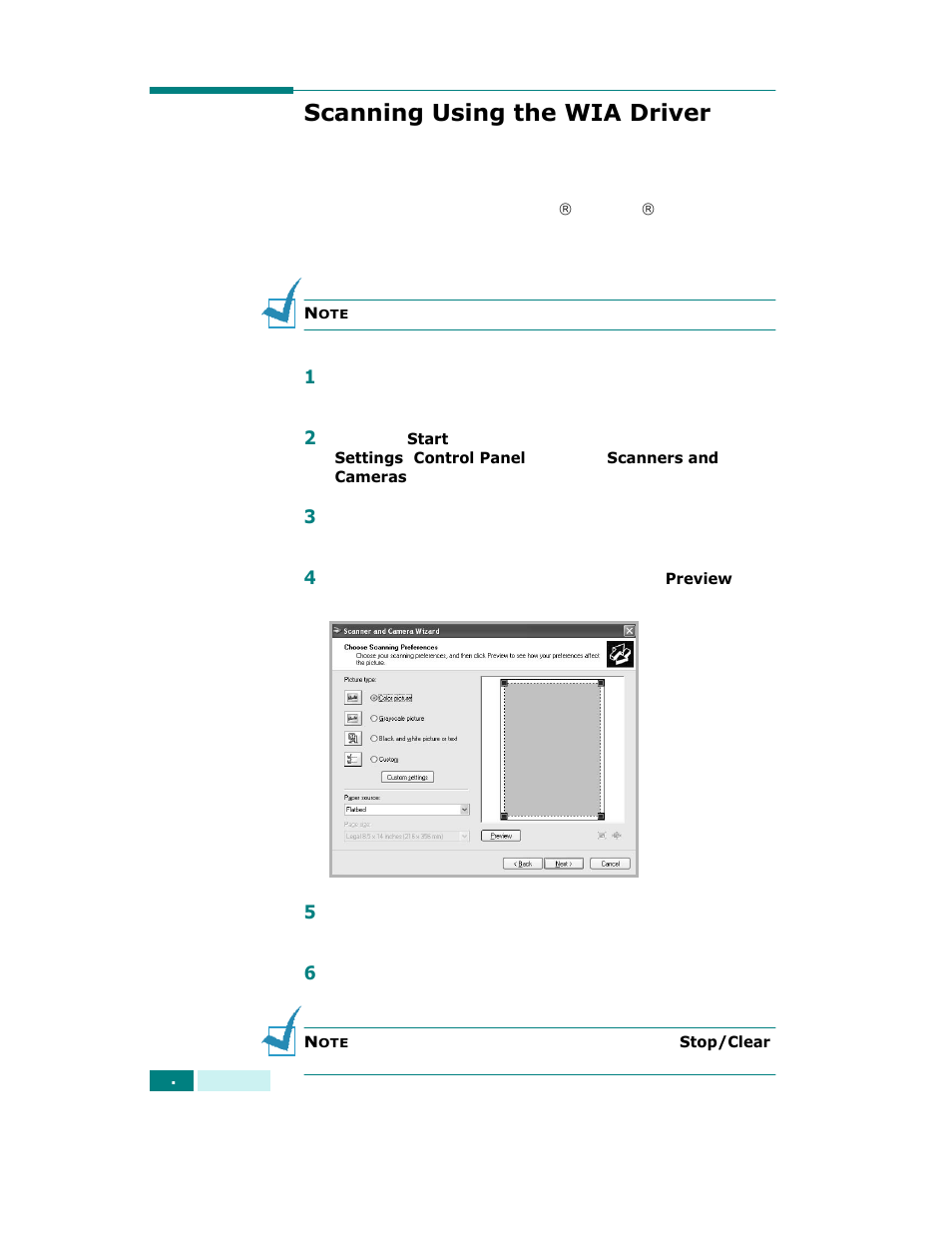 Scanning using the wia driver | Samsung SCX-6320F User Manual | Page 119 / 330