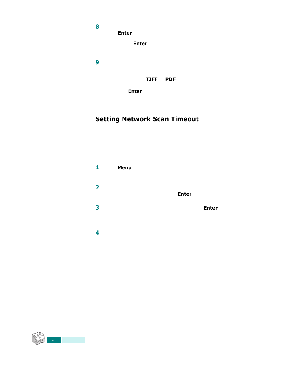 Setting network scan timeout | Samsung SCX-6320F User Manual | Page 123 / 330