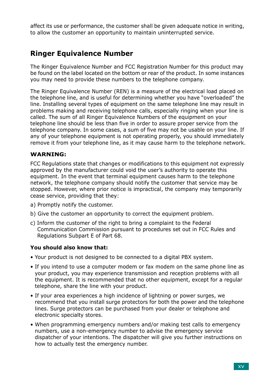 Ringer equivalence number | Samsung SCX-6320F User Manual | Page 16 / 330