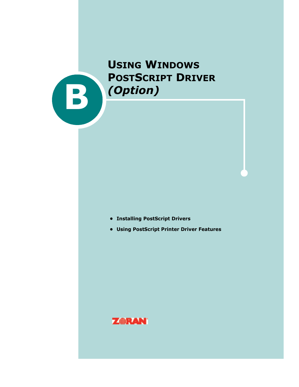 B. using windows postscript driver (option), Appendix b, Sing | Indows, Cript, River, Option) | Samsung SCX-6320F User Manual | Page 192 / 330