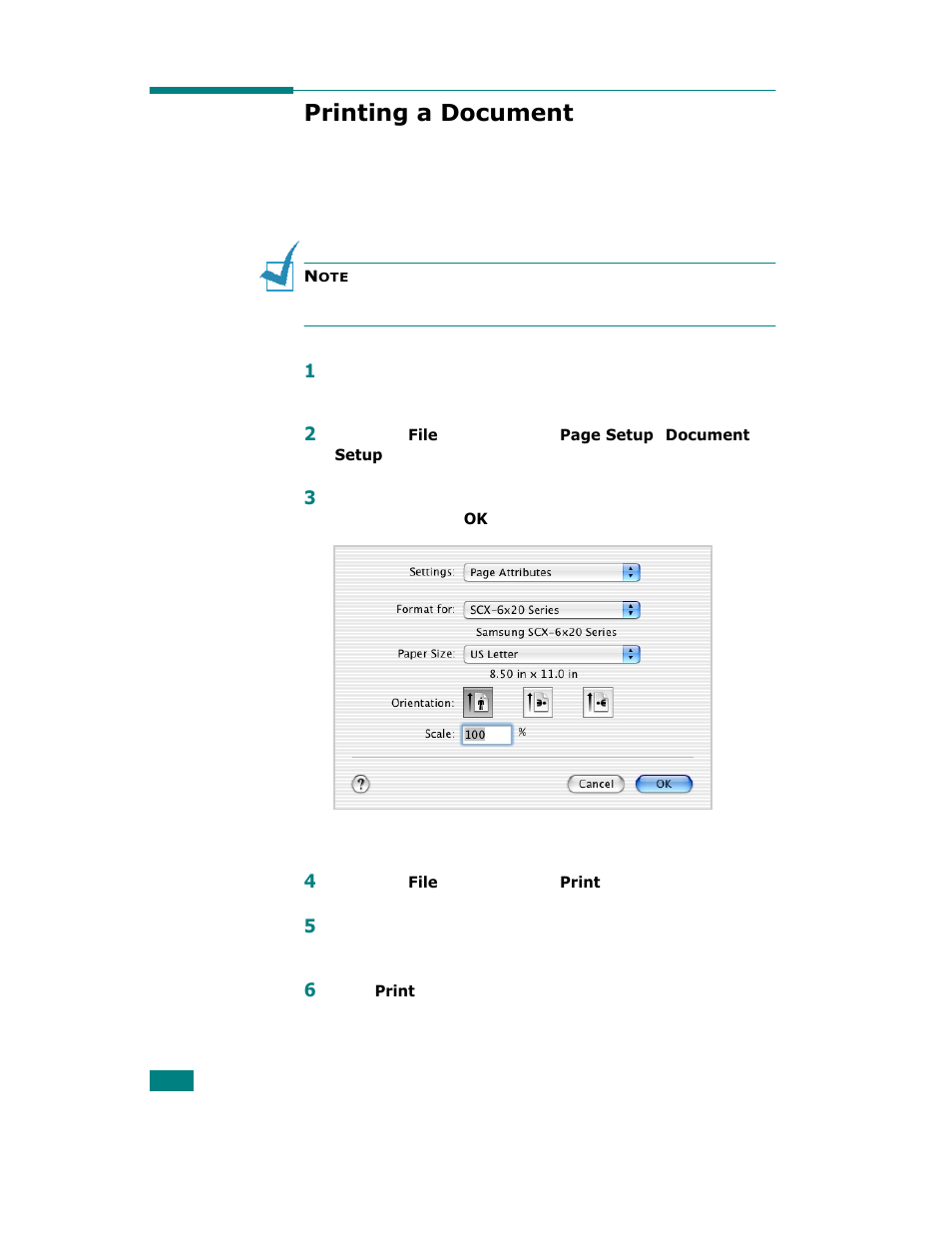 Printing a document | Samsung SCX-6320F User Manual | Page 205 / 330