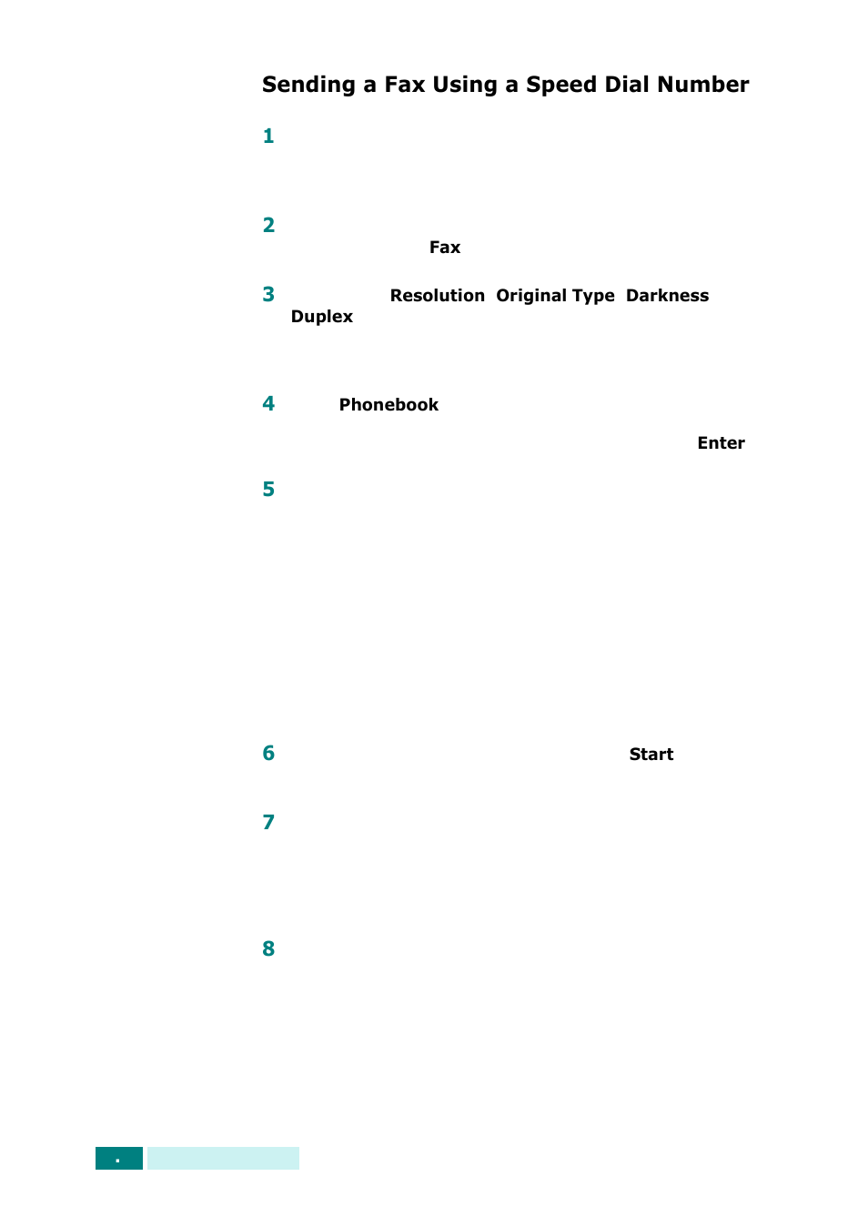 Sending a fax using a speed dial number | Samsung SCX-6320F User Manual | Page 268 / 330