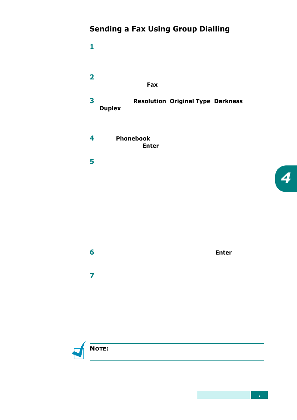 Sending a fax using group dialling | Samsung SCX-6320F User Manual | Page 271 / 330