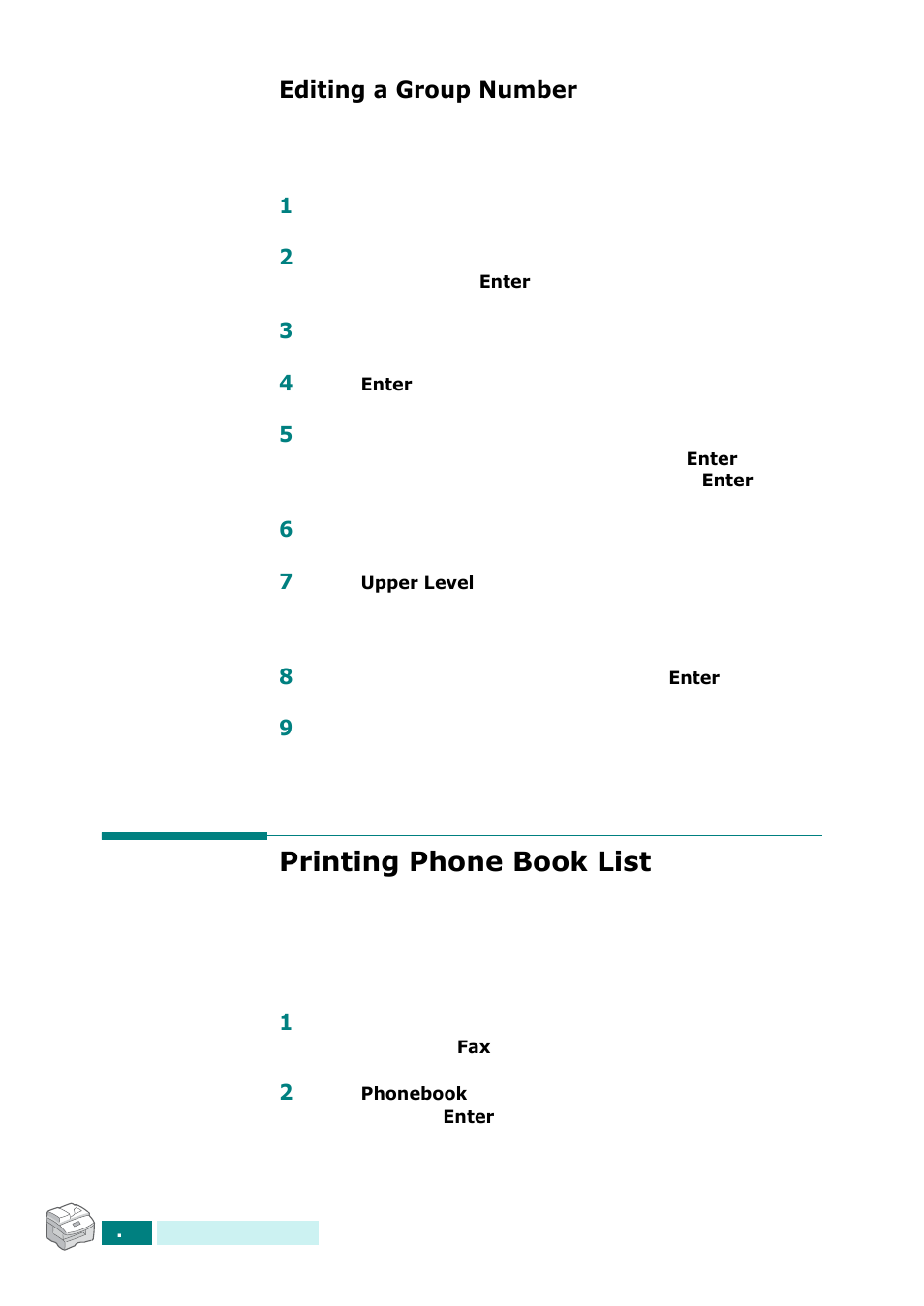 Editing a group number, Printing phone book list | Samsung SCX-6320F User Manual | Page 272 / 330