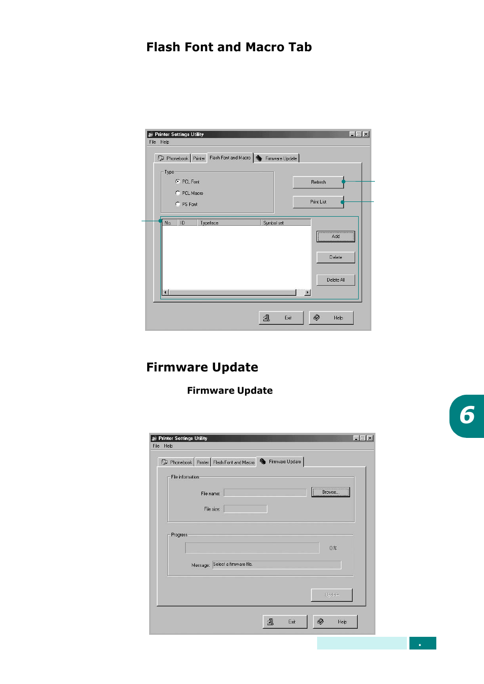 Flash font and macro tab, Firmware update, Flash font and macro tab firmware update | Samsung SCX-6320F User Manual | Page 295 / 330