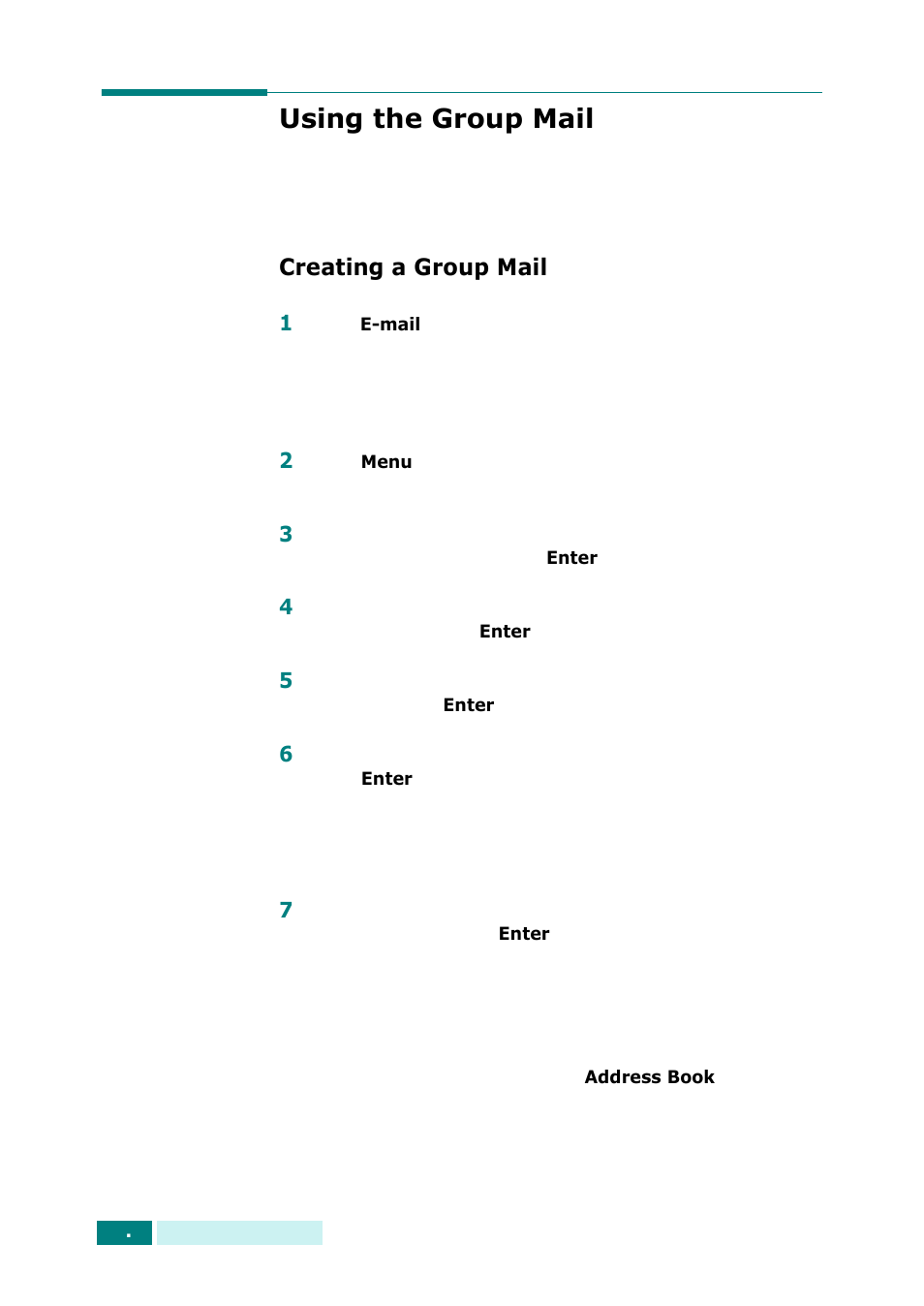 Using the group mail, Creating a group mail | Samsung SCX-6320F User Manual | Page 320 / 330
