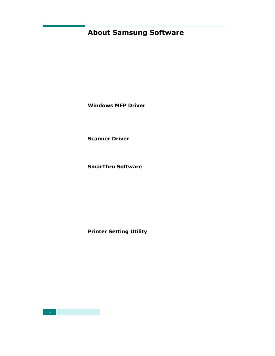 About samsung software | Samsung SCX-6320F User Manual | Page 43 / 330