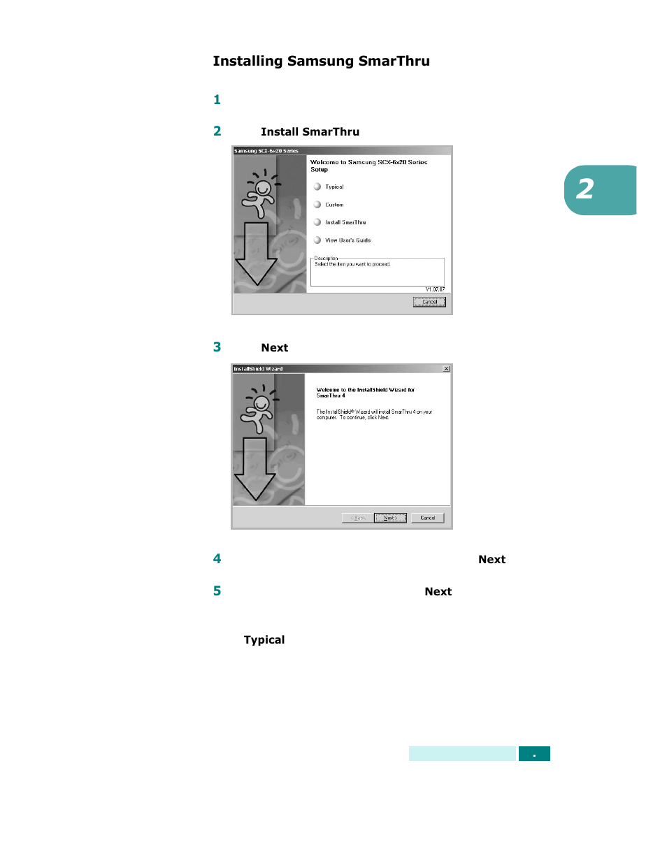 Installing samsung smarthru | Samsung SCX-6320F User Manual | Page 48 / 330