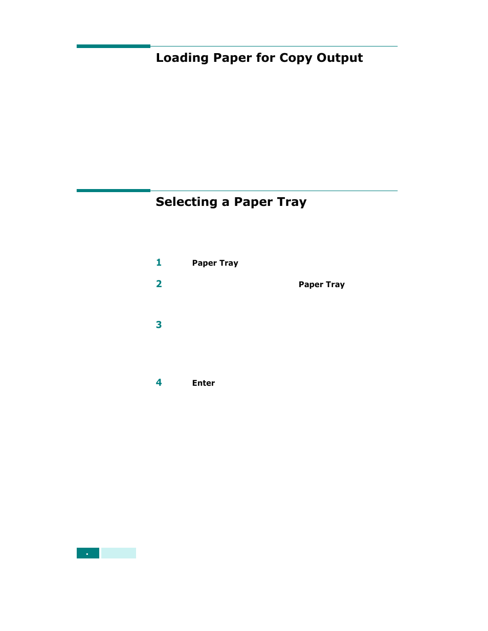 Loading paper for copy output, Selecting a paper tray | Samsung SCX-6320F User Manual | Page 65 / 330