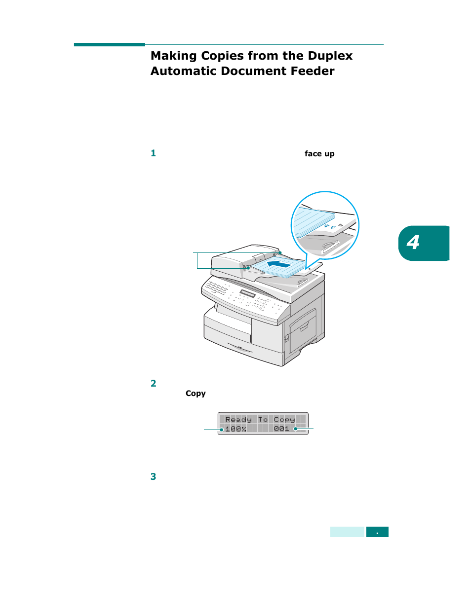 Making copies from the duplex, Automatic document feeder, Making copies from the duplex automatic | Document feeder | Samsung SCX-6320F User Manual | Page 66 / 330