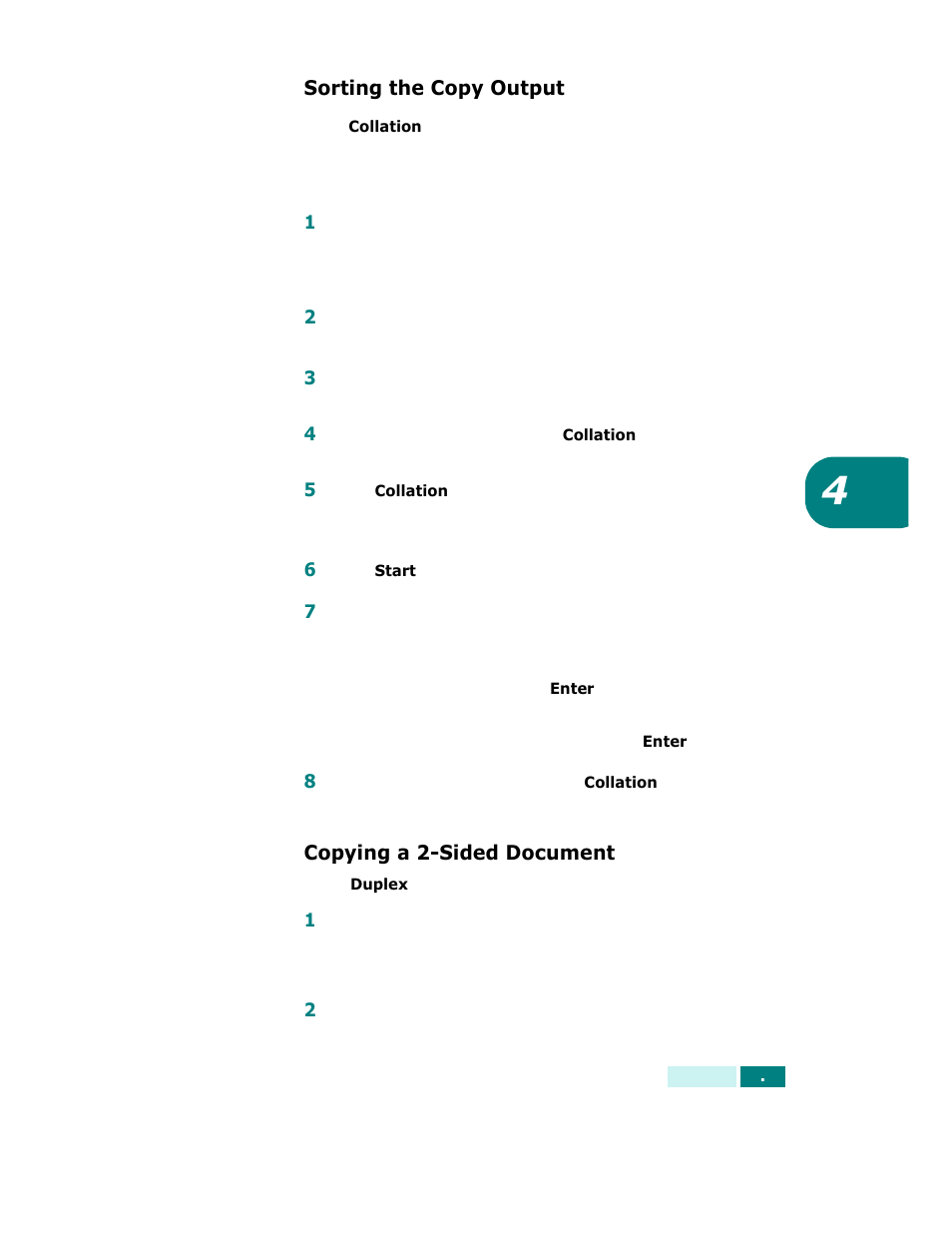 Sorting the copy output, Copying a 2-sided document, Sorting the copy output copying a 2-sided document | Samsung SCX-6320F User Manual | Page 72 / 330