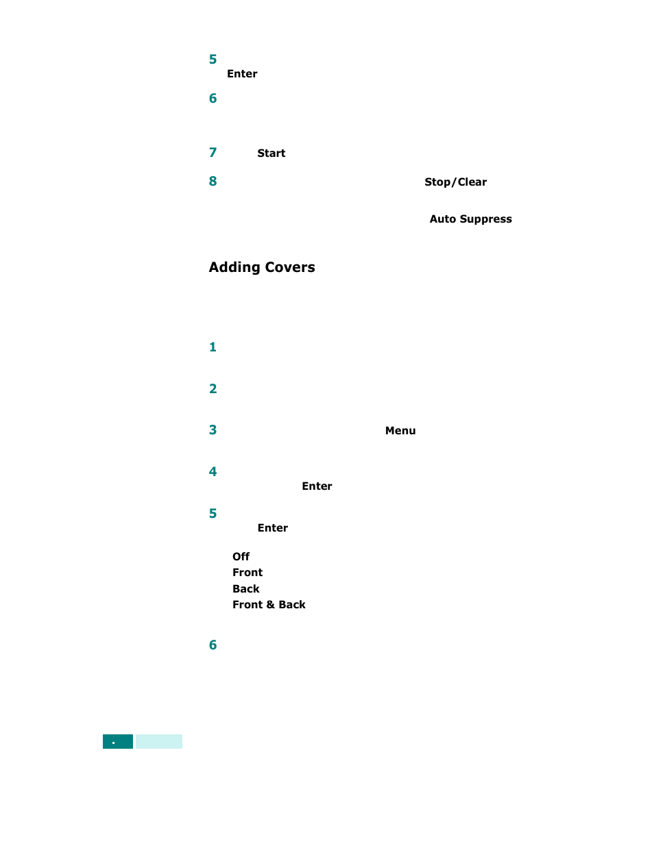 Adding covers | Samsung SCX-6320F User Manual | Page 77 / 330