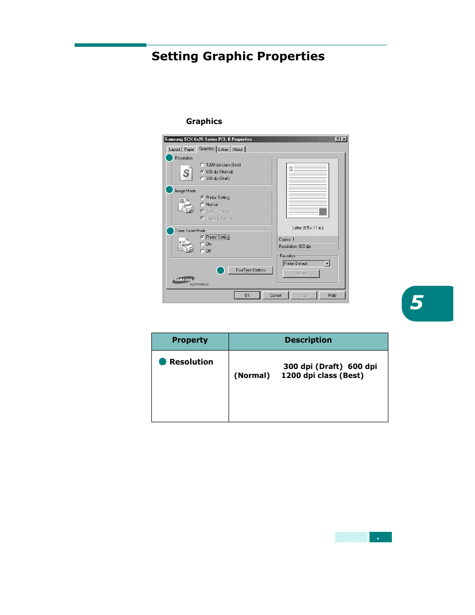 Setting graphic properties | Samsung SCX-6320F User Manual | Page 94 / 330