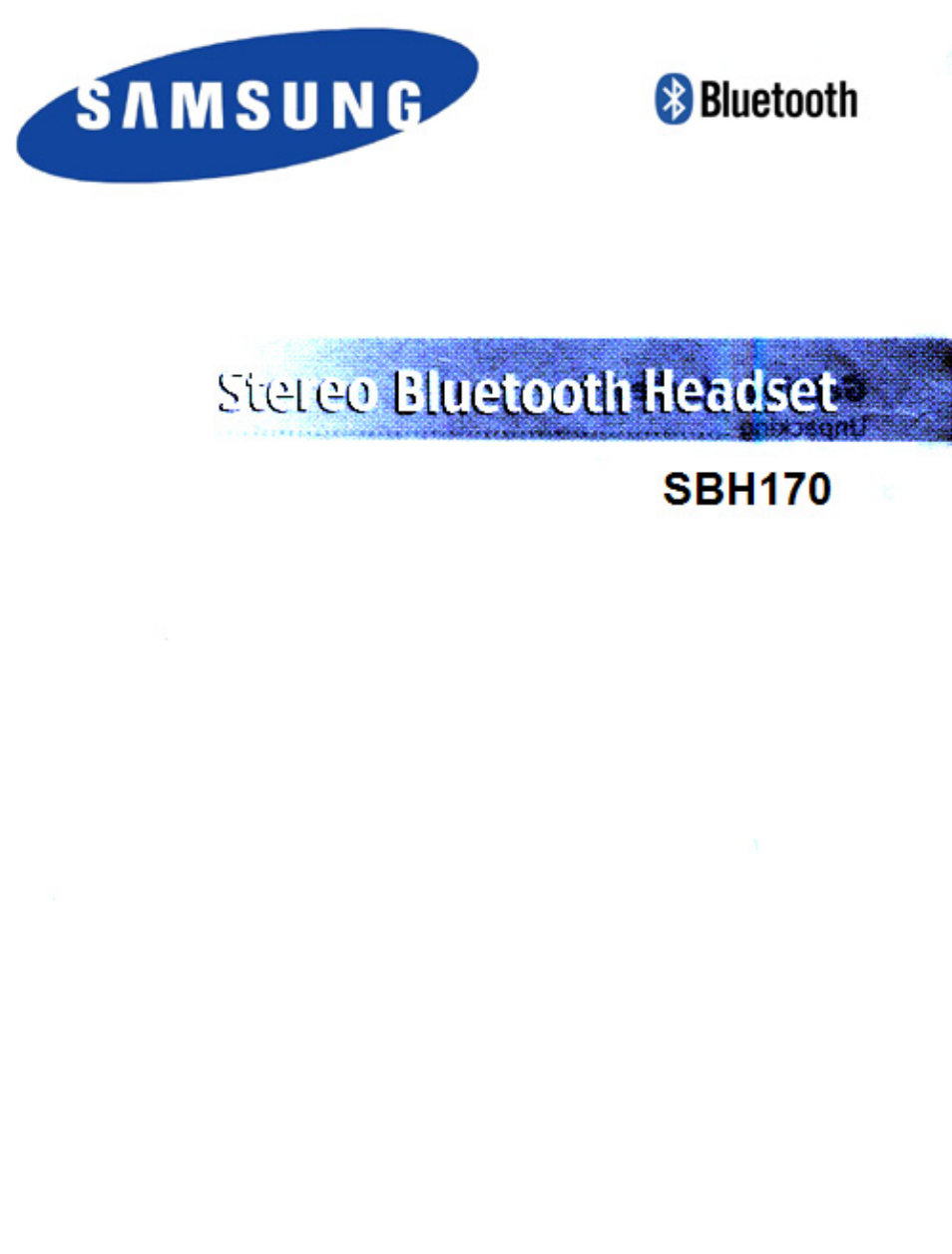 Samsung SBH170 User Manual | 24 pages