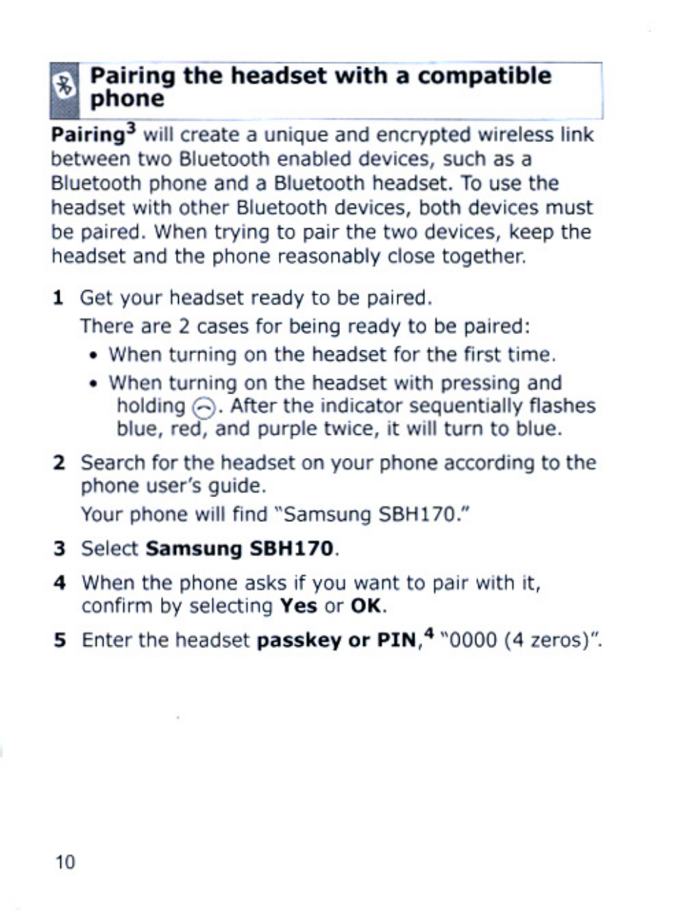 Samsung SBH170 User Manual | Page 10 / 24