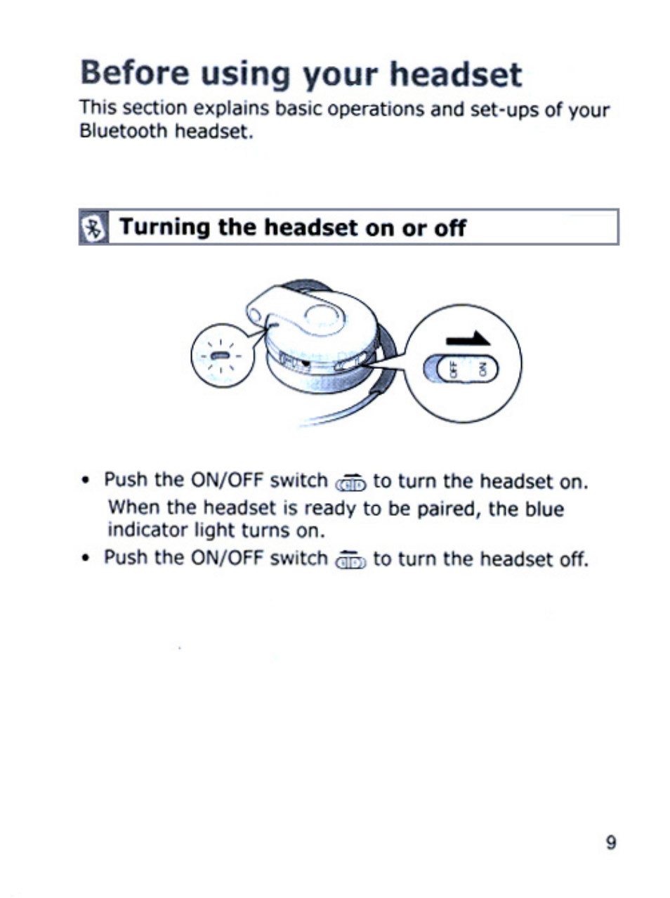 Before using your headset | Samsung SBH170 User Manual | Page 9 / 24