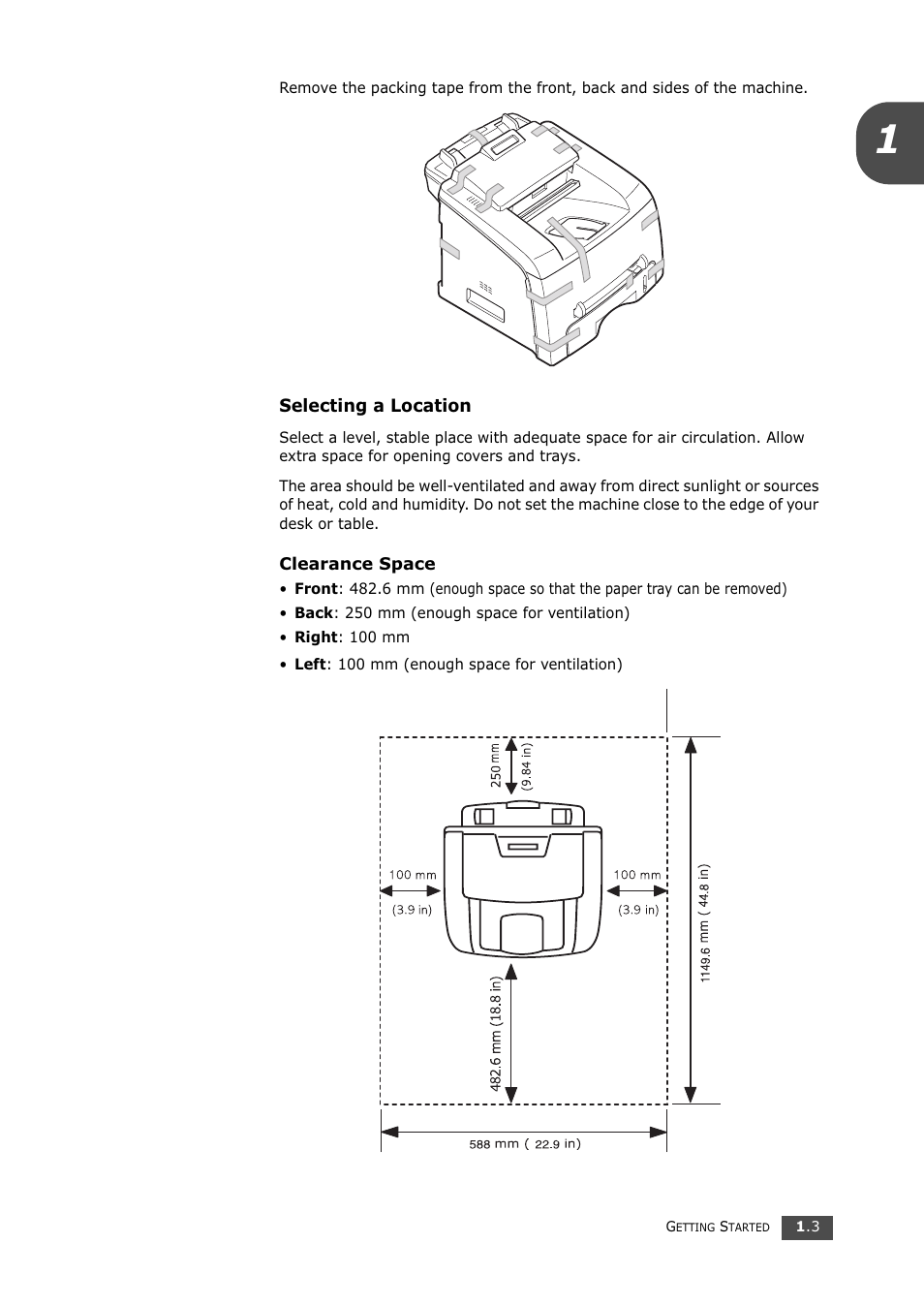 Selecting a location | Samsung SF-750 Series User Manual | Page 16 / 98