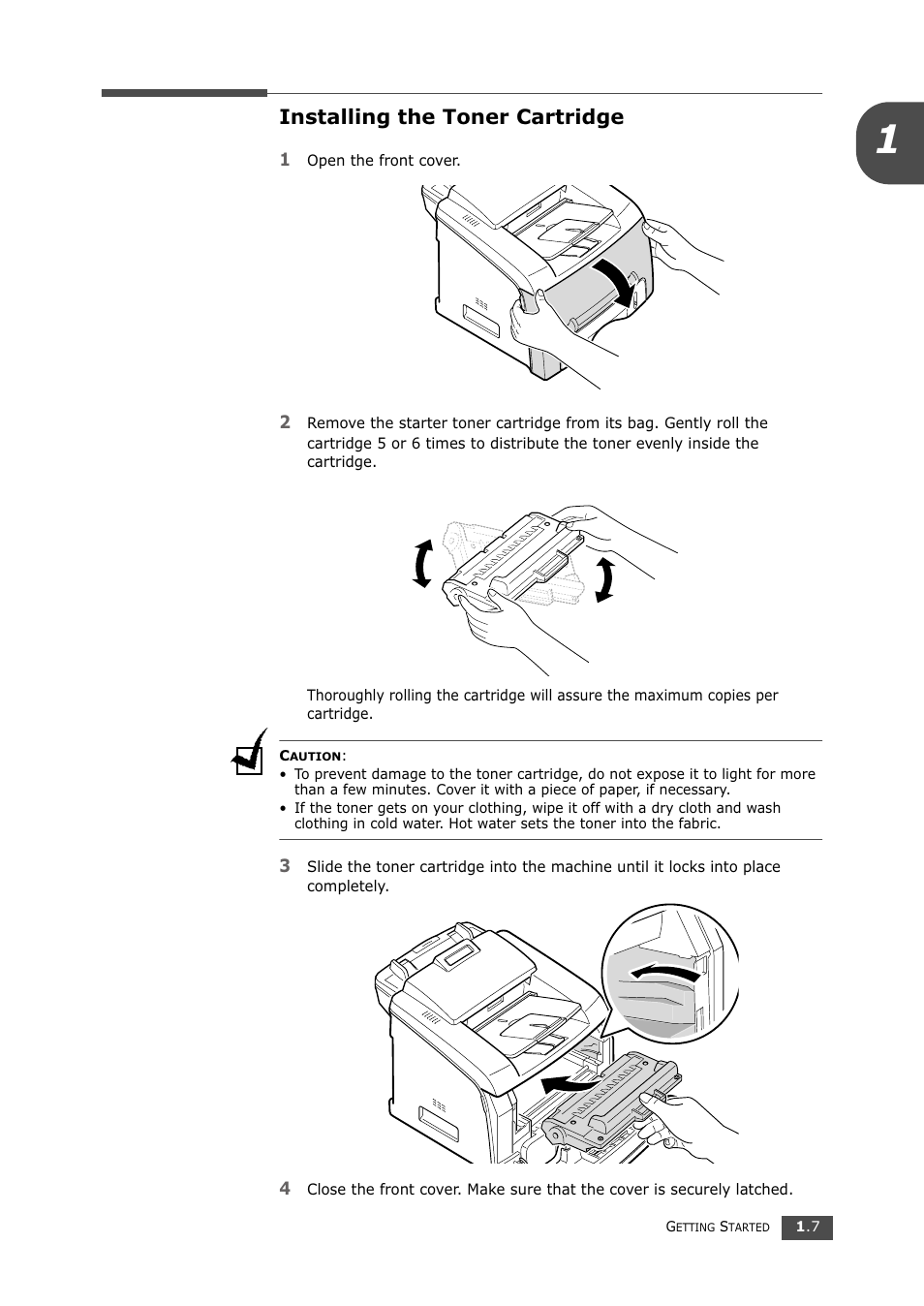 Installing the toner cartridge, Loading paper | Samsung SF-750 Series User Manual | Page 20 / 98
