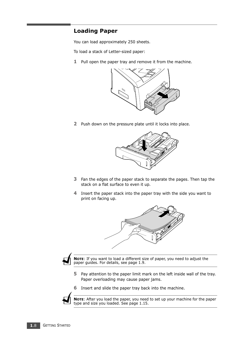 Loading paper, Connecting the t | Samsung SF-750 Series User Manual | Page 21 / 98