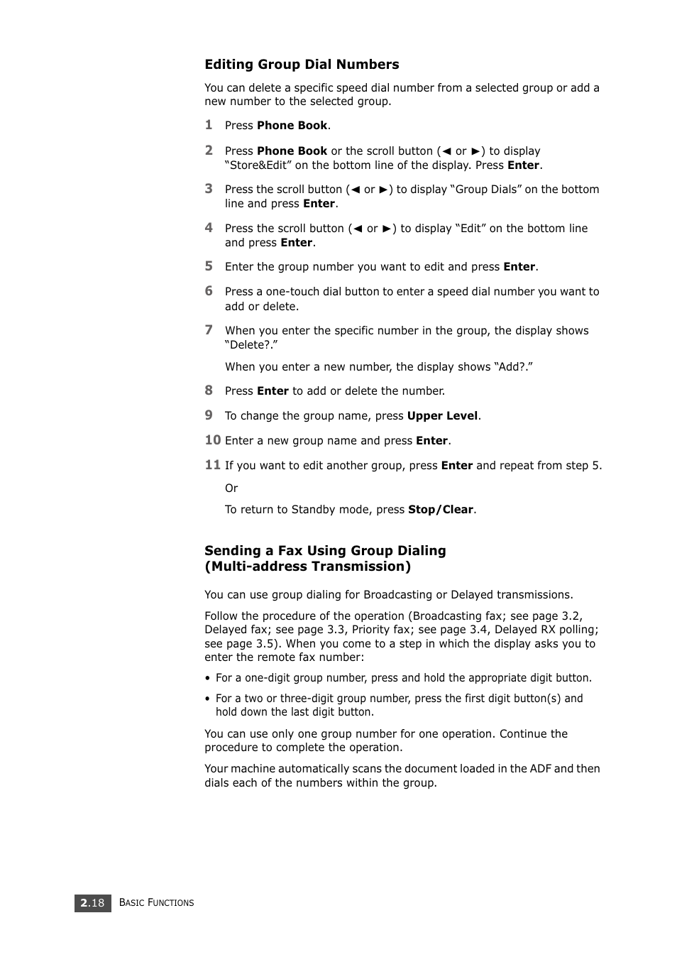 Editing group dial numbers | Samsung SF-750 Series User Manual | Page 51 / 98