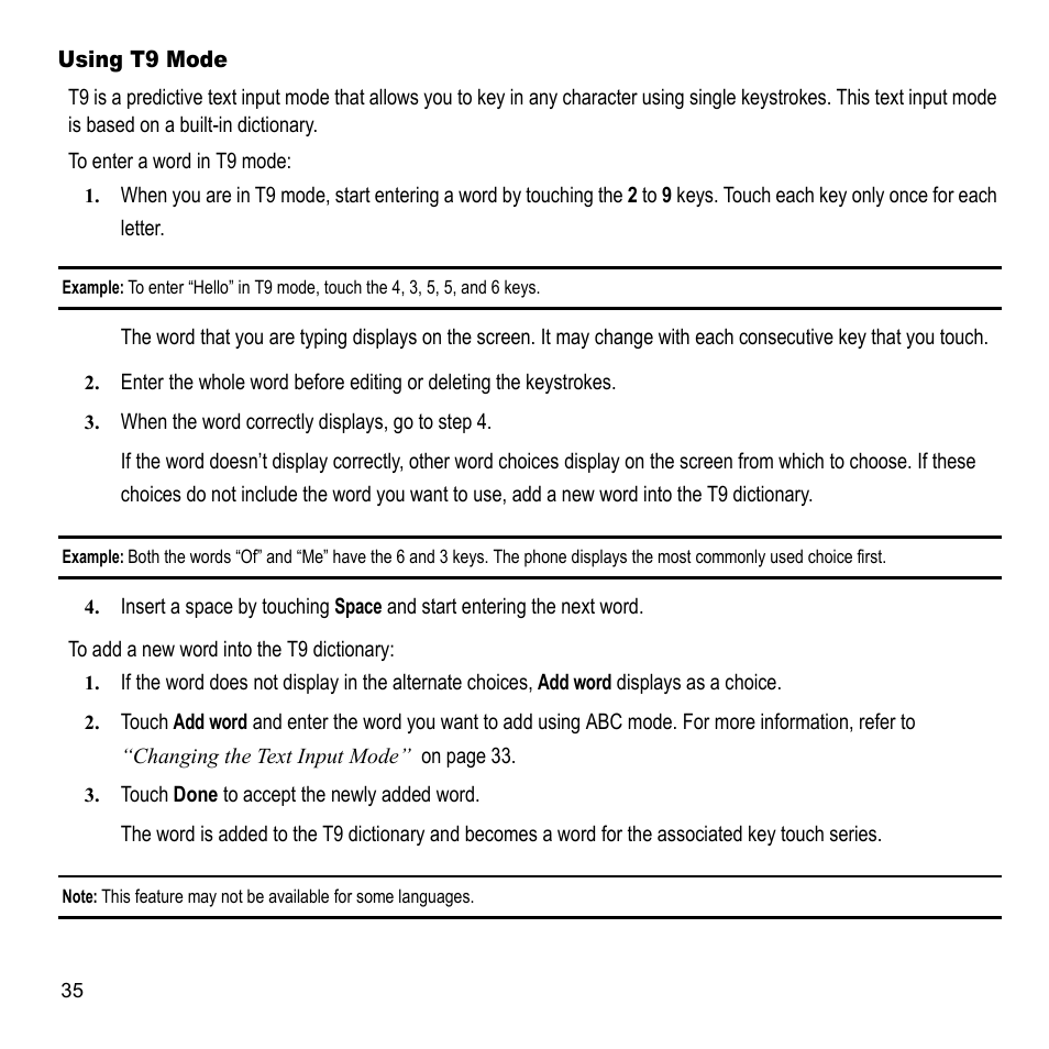 Using t9 mode | Samsung 07202010 User Manual | Page 42 / 154