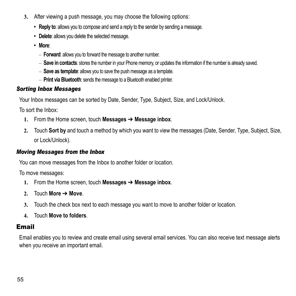 Email | Samsung 07202010 User Manual | Page 62 / 154
