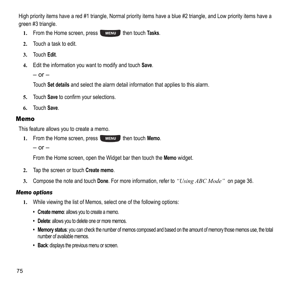 Memo | Samsung 07202010 User Manual | Page 82 / 154