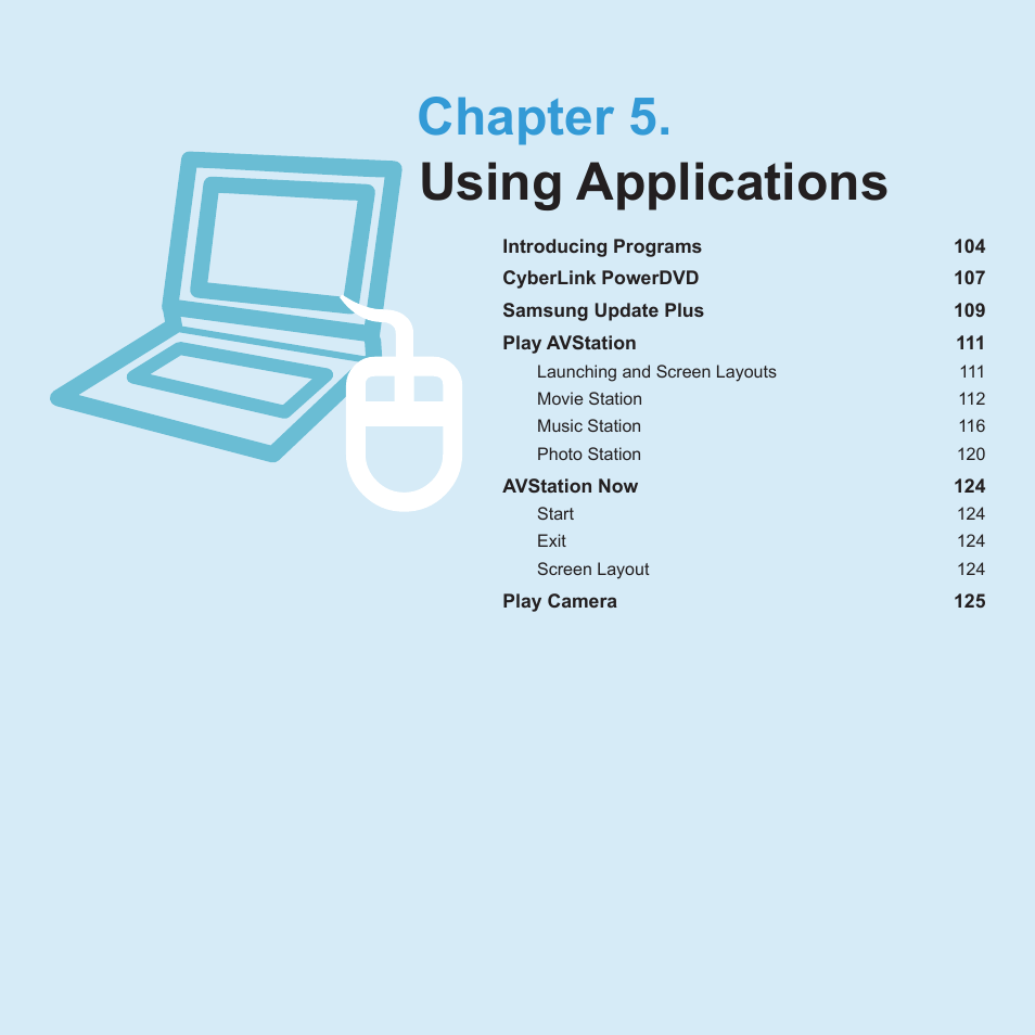 Chapter 5. using applications | Samsung R70 User Manual | Page 104 / 196