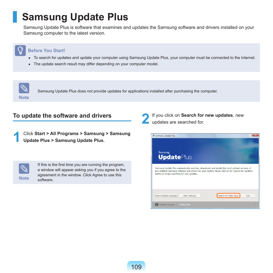 Samsung update plus | Samsung R70 User Manual | Page 110 / 196