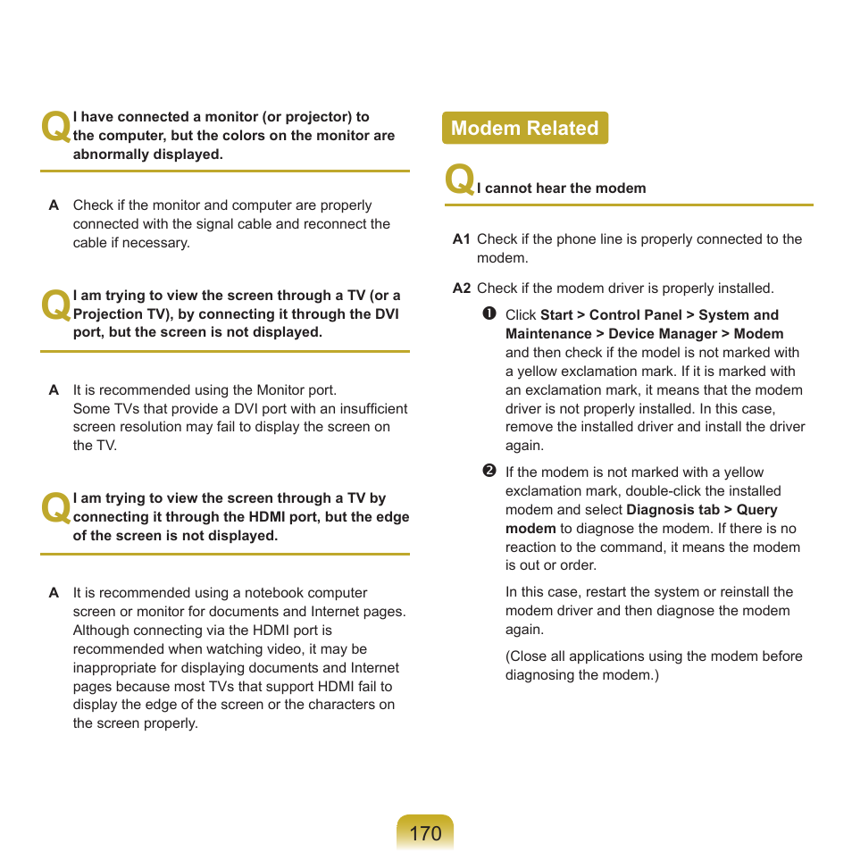 Modem related | Samsung R70 User Manual | Page 171 / 196
