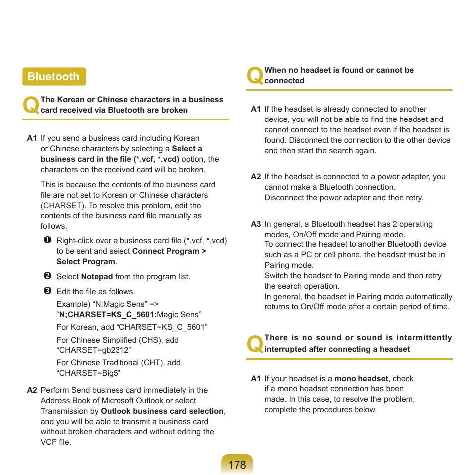 Bluetooth | Samsung R70 User Manual | Page 179 / 196