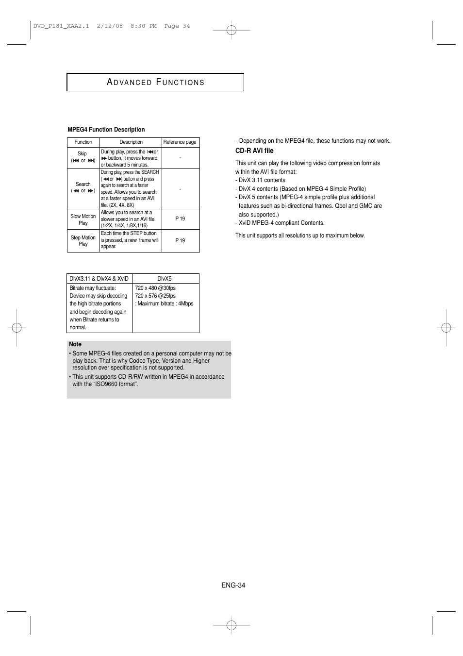 Samsung DVD-P181 User Manual | Page 34 / 55