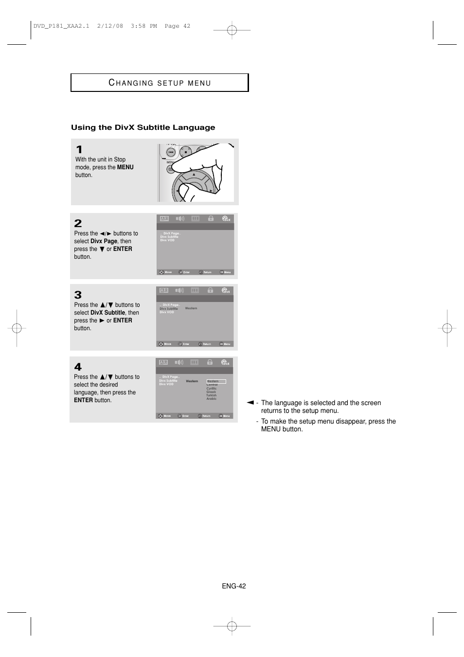 Samsung DVD-P181 User Manual | Page 42 / 55