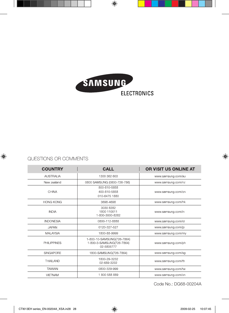 Samsung CTI613EH User Manual | Page 28 / 28