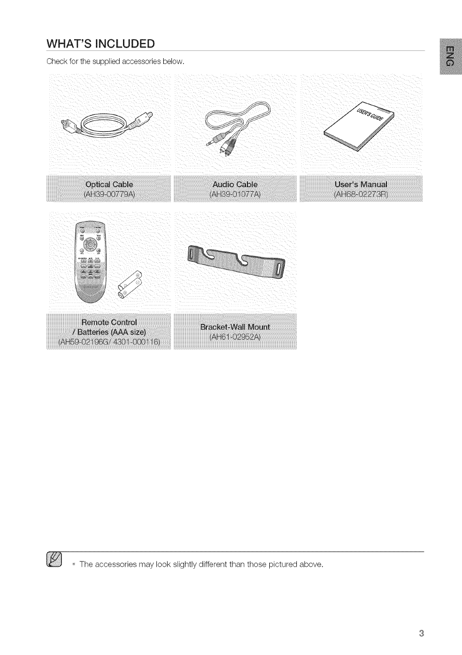 What’s included | Samsung HW-C450 User Manual | Page 3 / 21