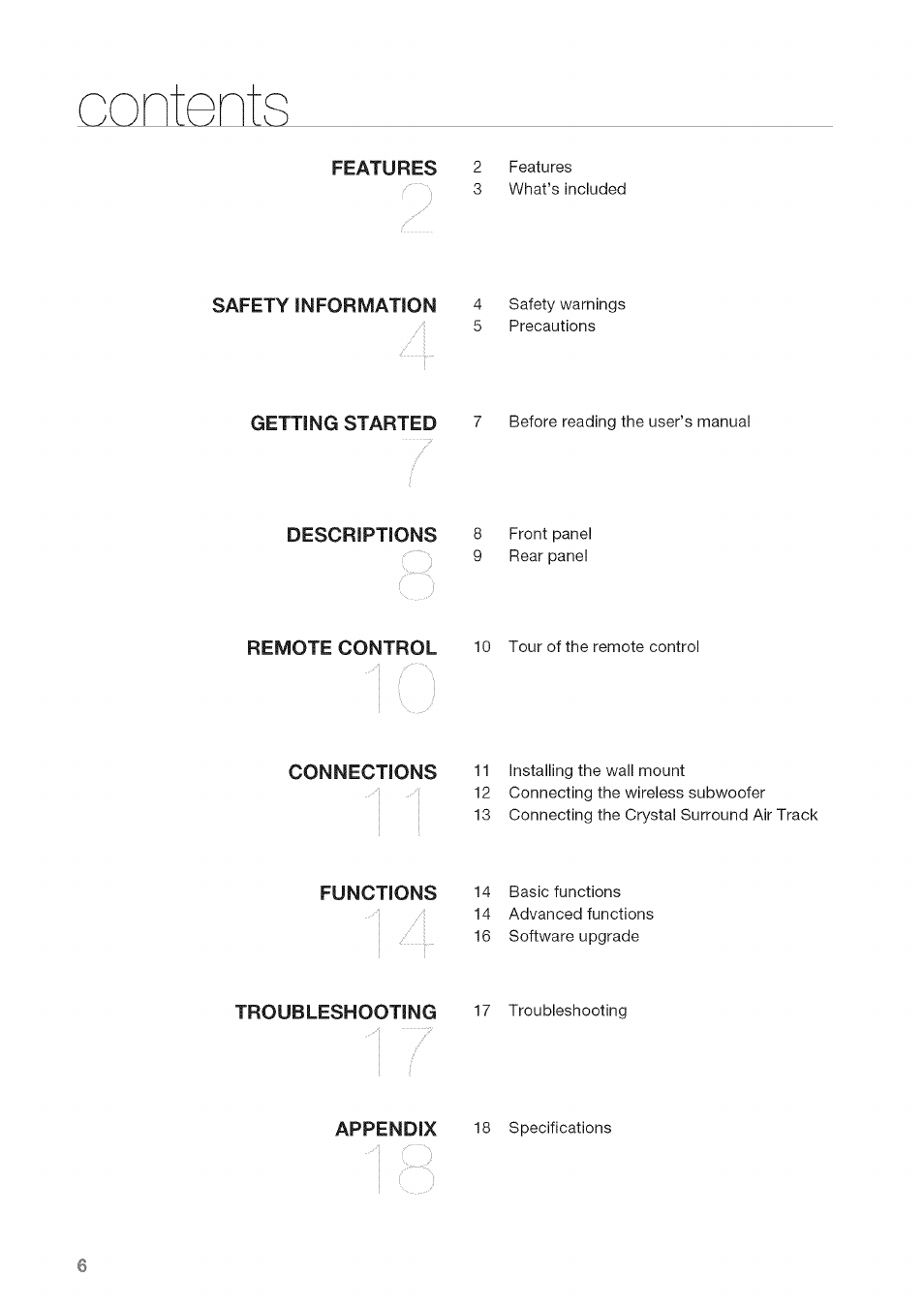 Nnntfìnts | Samsung HW-C450 User Manual | Page 6 / 21