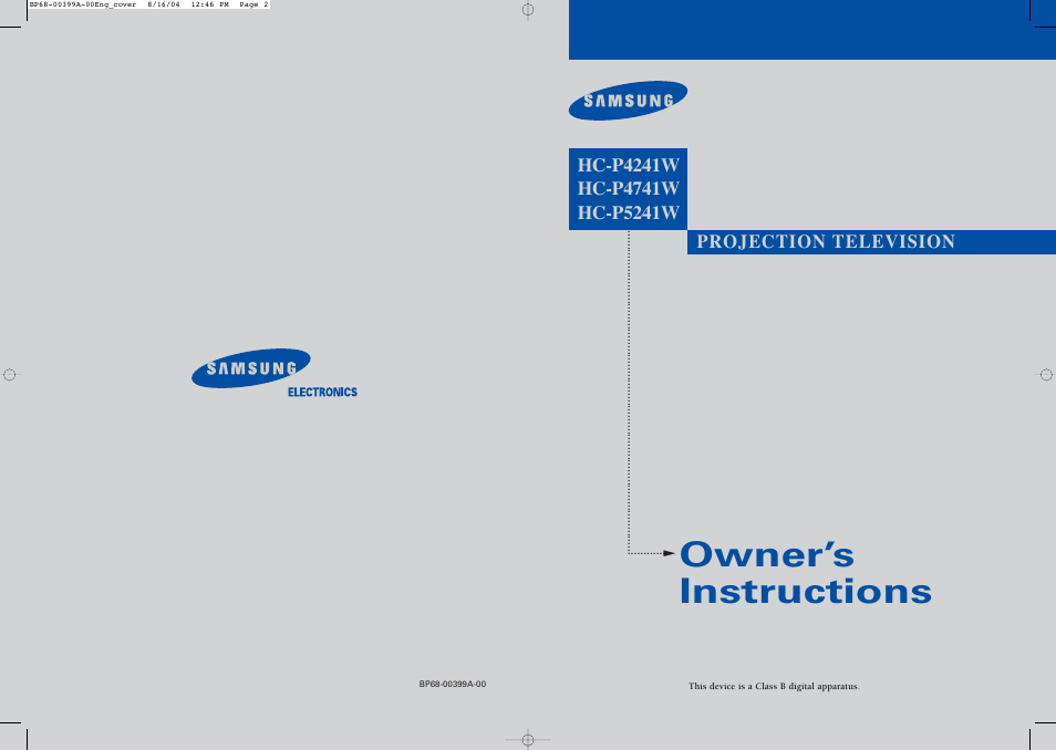 Samsung HC P4241W User Manual | 59 pages