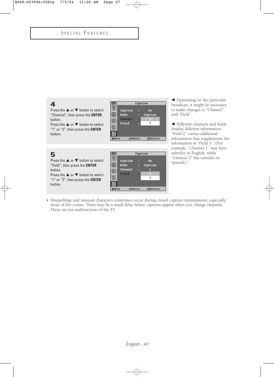 Samsung HC P4241W User Manual | Page 47 / 59