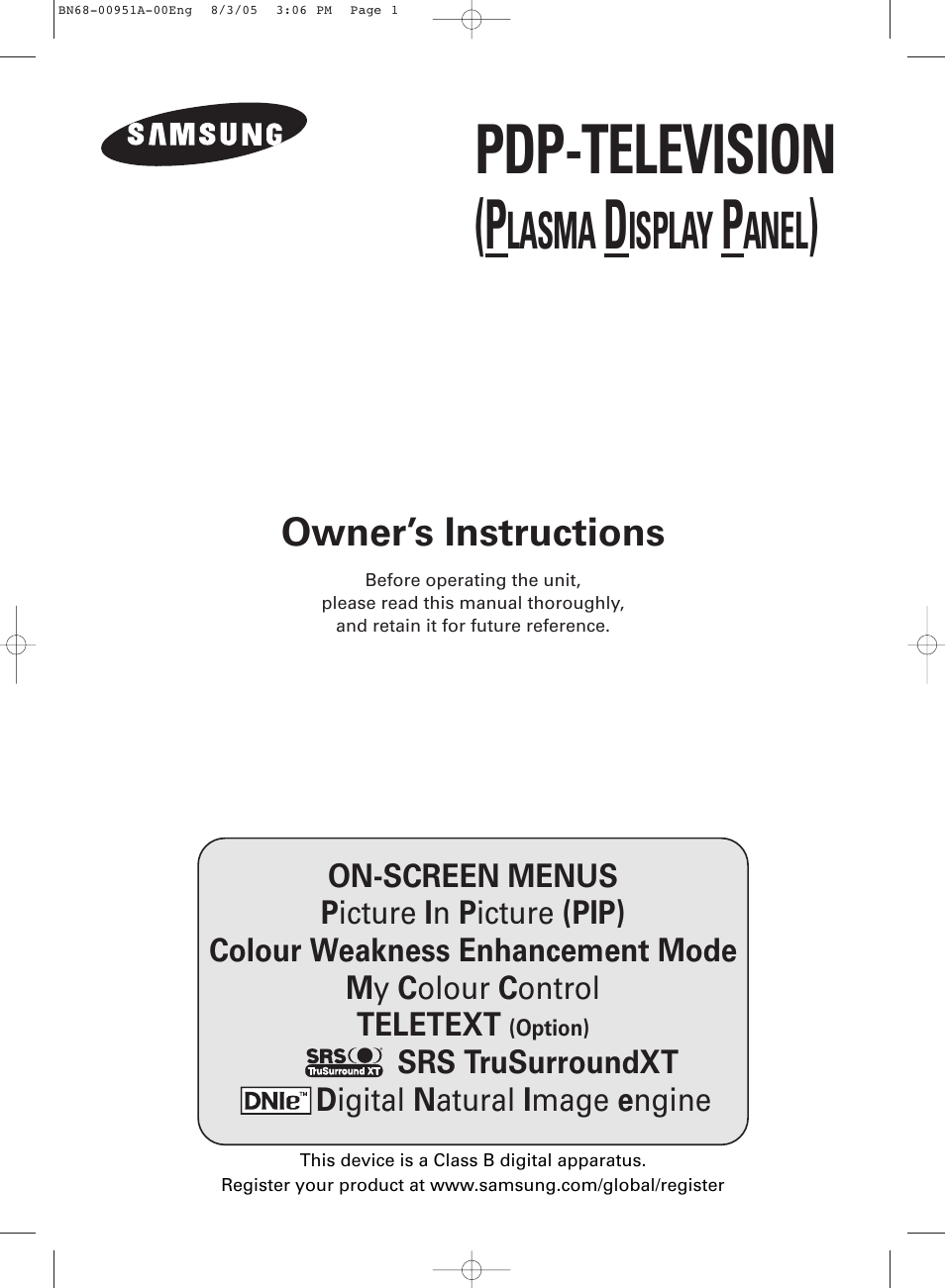 Samsung BN68-00951A-00 User Manual | 68 pages